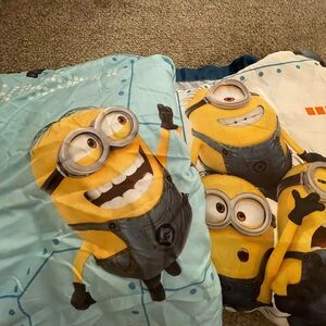 Minions Themed Sheet Bedding Set - Blue and White